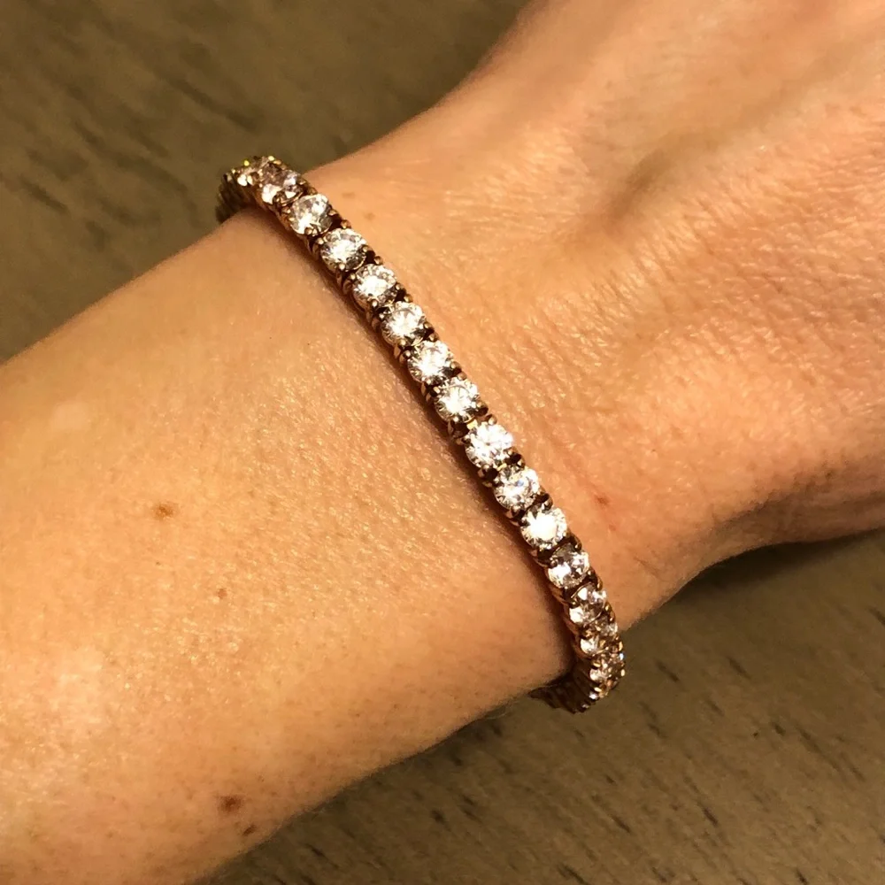 Vintage Gold Tone CZ Diamond Bracelet